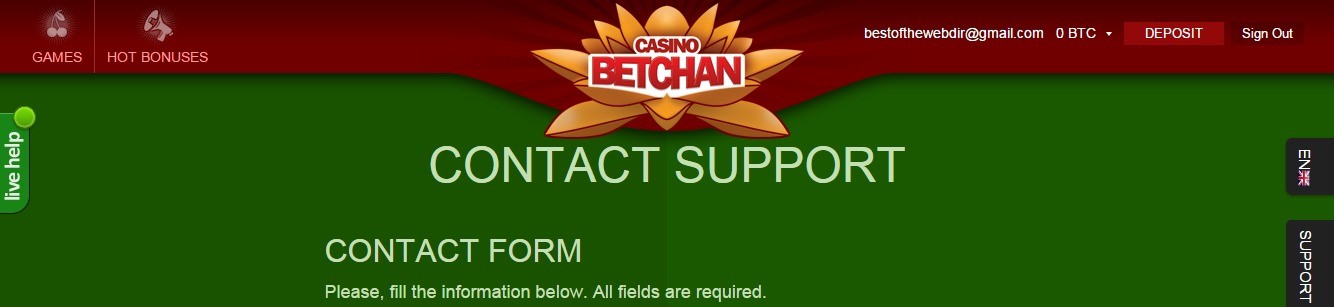 BetChan Customer Support